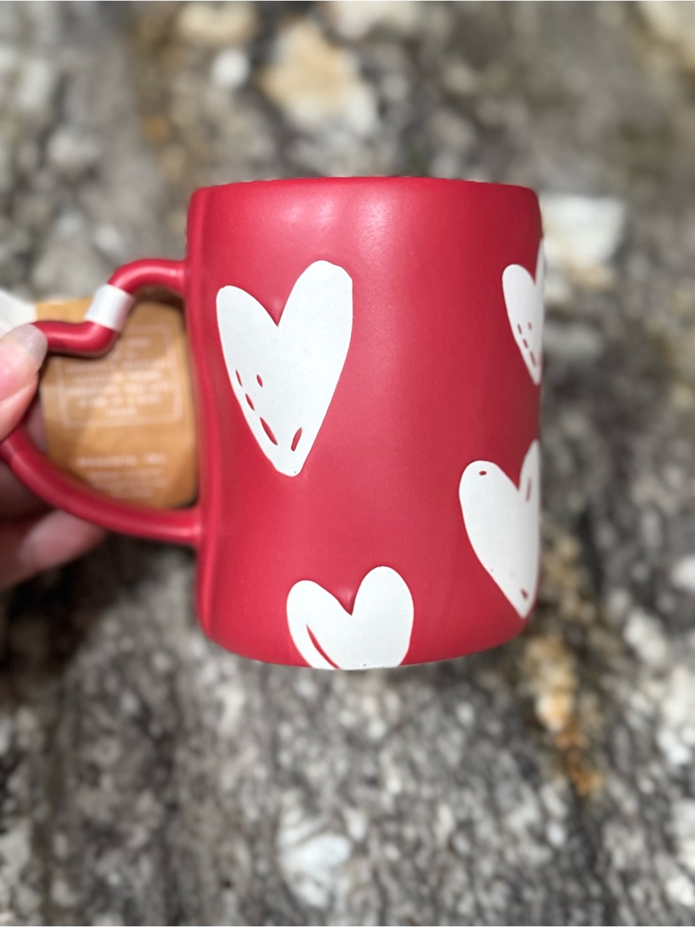 Rae Dunn Love & Hearts Print Coffee Mug
